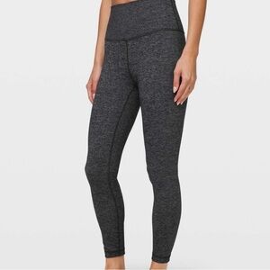 Lululemon Wunder Under High Rise Tight 25" Heathered Grey Luon Size 4